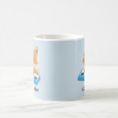 私はピアノ子供のマグのかわいいキツネを遊ぶことを愛します コーヒーマグカップ (中央)