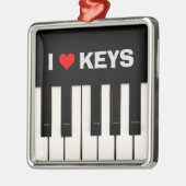 私はピアノ鍵が大好き メタルオーナメント (左)