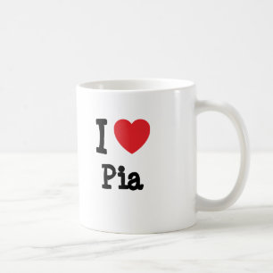 私はピアハートTシャツが大好き コーヒーマグカップ