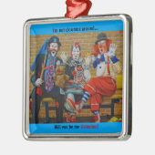 私はピエロではないのまわりにピエロバレンタインデー メタルオーナメント (左)