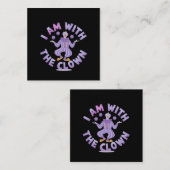 私はピエロの不気味で面白いハロウィーンにいる スクエア名刺 (正面/裏面)