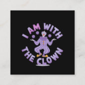 私はピエロの不気味で面白いハロウィーンにいる スクエア名刺 (裏面)