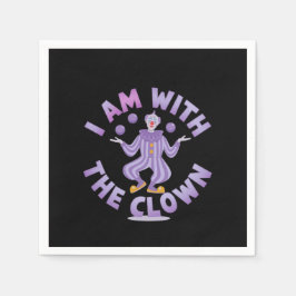 私はピエロの不気味で面白いハロウィーンにいる スタンダードカクテルナプキン