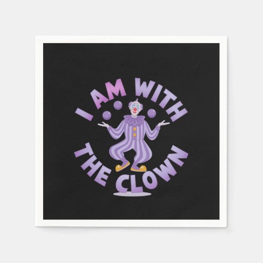 私はピエロの不気味で面白いハロウィーンにいる スタンダードカクテルナプキン (正面)