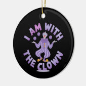 私はピエロの不気味で面白いハロウィーンにいる セラミックオーナメント (左)