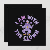 私はピエロの不気味で面白いハロウィーンにいる 招待状 (正面/裏面)