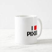 私はピクセルを愛します コーヒーマグカップ (正面右)