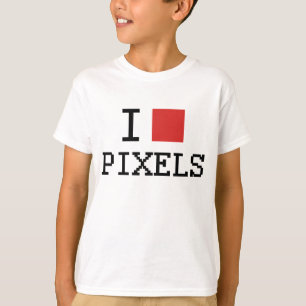 私はピクセル/Iハートピクセル子供のTシャツを愛します Tシャツ