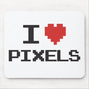 私はピクセルpixelatedハートのレトロ8bitゲーマーを愛します マウスパッド