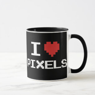 私はピクセルpixelatedハートのレトロ8bitゲーマーを愛します マグカップ