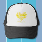 私はピクルボールの名前パーソナライズされたワードアートハートが大好き キャップ