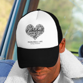 私はピクルボールの名前パーソナライズされたワードアートハートが大好き キャップ