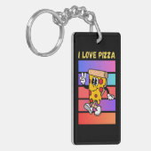 私はピザが大好きだ。 キーホルダー (正面左)