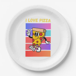 私はピザが大好きだ。 ペーパープレート