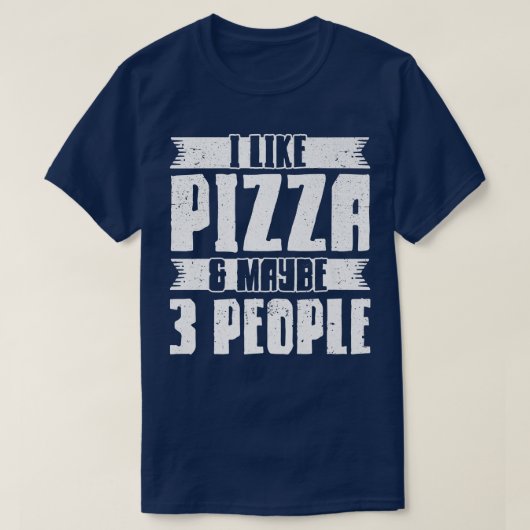 私はピザが好きで、たぶん3人のピザ好き Tシャツ (デザイン正面)