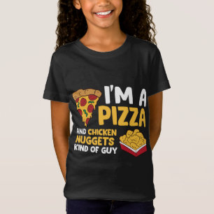 私はピザとチキンナゲットの男のLoの種類 Tシャツ
