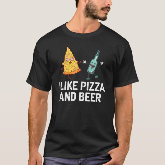 私はピザとビールが好き6 Tシャツ (正面)