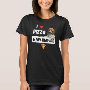 私はピザと私のビーグル犬のオーナーペパローニフー大好き Tシャツ