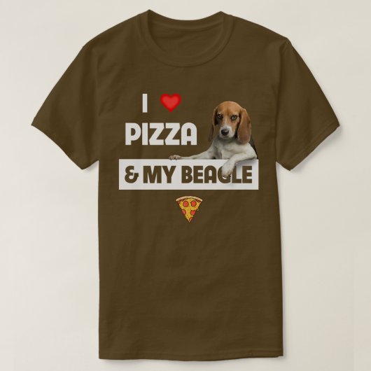 私はピザと私のビーグル犬のオーナーペパローニフー大好き Tシャツ (デザイン正面)
