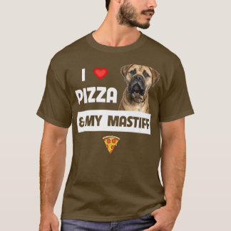 私はピザと私のマスティフの犬のオーナーPepperoni Foが大好き Tシャツ