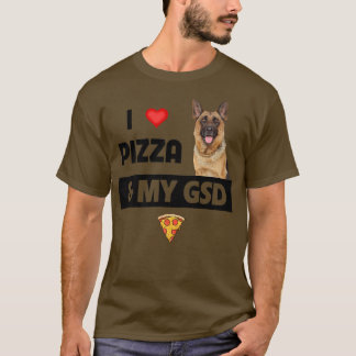 私はピザと私のGSDドイツの羊飼い犬ペッパーが大好き Tシャツ