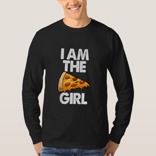 私はピザの女の子Tシャツの女おもしろい性だ Tシャツ (正面)