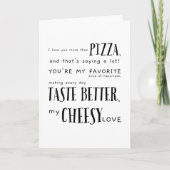 私はピザよりも愛してる – 愛おもしろい引用文 カード (正面)