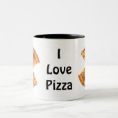 私はピザマグを愛します ツートーンマグカップ (中央)
