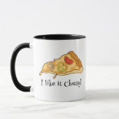 私はピザ以上にあなたを愛する – タイポグラフィラブ引用文 マグカップ (左)