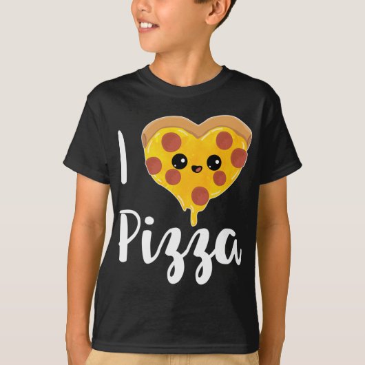 私はピザ大好きおもしろい- グルメチーズサラミ恋人ギ Tシャツ (正面)