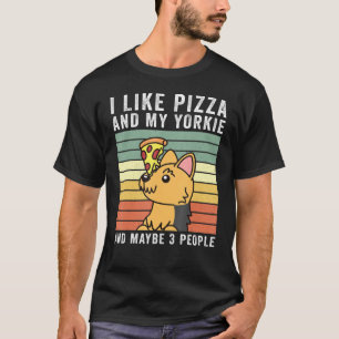 私はピザ·ヨークシャー·テリアー·レトロ·ヴィンテージ·ドッグ Tシャツ