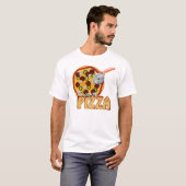 私はピザ-破壊されたTシャツ--を愛します Tシャツ (正面フル)