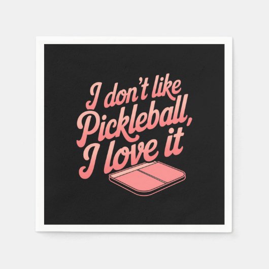 私はピックボールが好きじゃない、大好き スタンダードカクテルナプキン (正面)