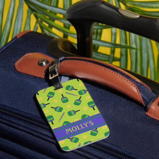 私はピックボールグリーンラゲージタグが大好き ラゲッジタグ (正面インサイチュ1)