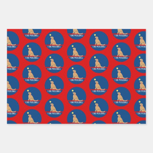 私はピックボールゴールデンドッグギフトラップを掘る ラッピングペーパーシート (正面)