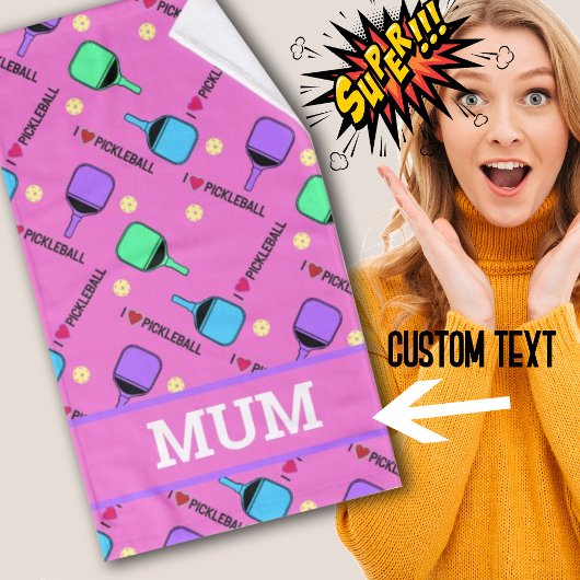 私はピックボールピンクが大好き ハンドタオル