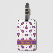 私はピックボール白ラゲッジタグが大好き ラゲッジタグ (正面縦)