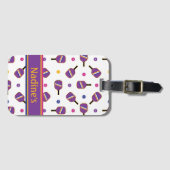 私はピックボール白ラゲッジタグが大好き ラゲッジタグ (正面横)