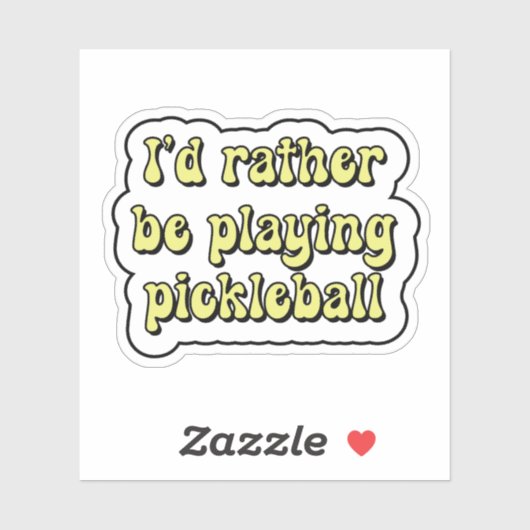 私はピックボール遊イエローレトロ文字になりたい シール (シート)