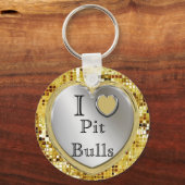 私はピットの雄牛が大好き?ハートキーチェーン キーホルダー (正面)