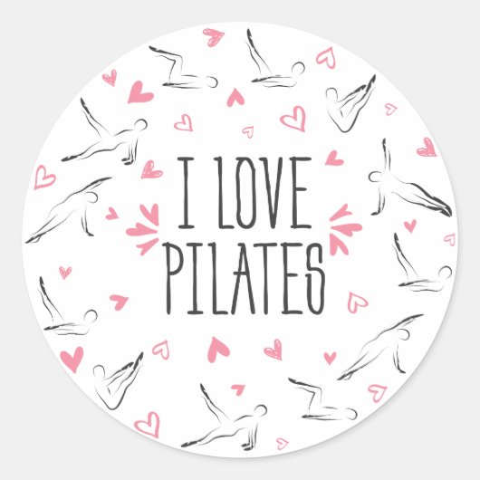 私はピラティスが大好き円の形をしたポーズ ラウンドシール (正面)