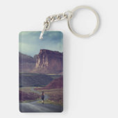 私はピリピゴール3:14聖書に向かって押し進める キーホルダー (裏面)