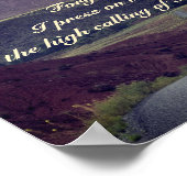 私はピリピゴール3:14聖書に向かって押し進める ポスター (角)