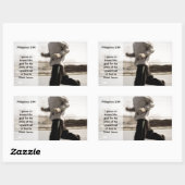 私はピリピゴール3:14聖書に向かって押し進める 長方形シール (シート)