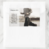 私はピリピゴール3:14聖書に向かって押し進める 長方形シール (バッグ)