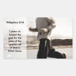 私はピリピゴール3:14聖書に向かって押し進める 長方形シール