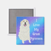 私はピレネー素晴らしを愛する マグネット (正面/裏面)