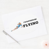 私はピンアップ飛飛んでいる行便の付き添い人であるおもしろい 楕円形シール (封筒)