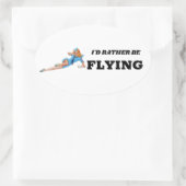 私はピンアップ飛飛んでいる行便の付き添い人であるおもしろい 楕円形シール (バッグ)