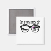 私はピンクのアイシャドウを持つとても神経質な女の子だ マグネット (正面/裏面)